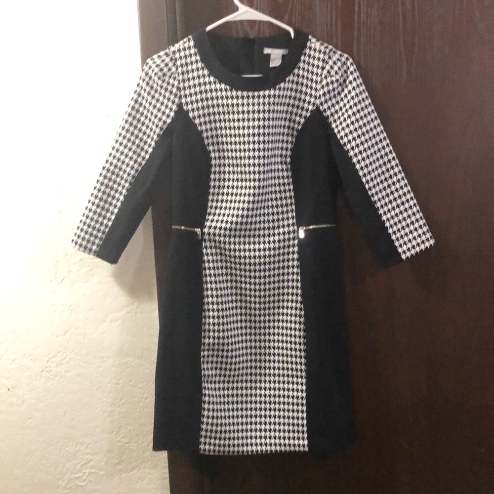 H&M checkered zip up dress